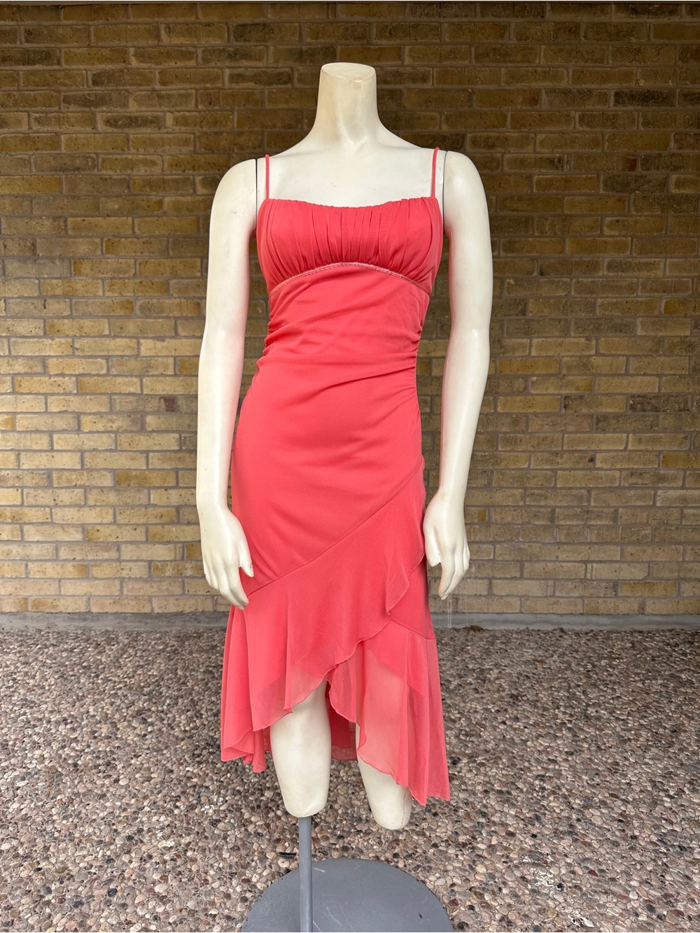 Y2K Ruby Rox Spaghetti Strap Coral Midi Dress